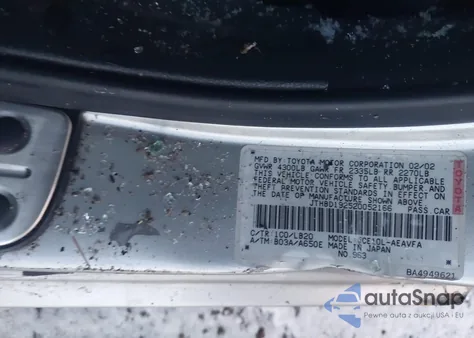 2002 Lexus Is 300 z USA, uszkodzony, nr VIN JTHBD192520052166